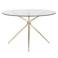 Allsearchsite.com has been visited by 100k+ users in the past month Taya Round Glass Brass Tripod Dining Table