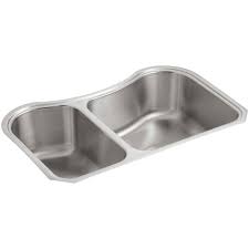 An undermount sink, also called an under counter sink, gives your kitchen a modern look that also makes it easy to clean. Kohler Staccato Undermount Stainless Steel 32 In Offset Double Bowl Kitchen Sink K 3891 Na The Home Depot