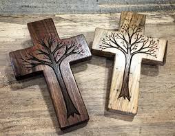 The Smallest And Cutest Tree Of Life Crosses I Ve Made Yet Wood Wall Cross Cross Crafts Wooden Crosses Diy