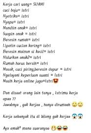 Menyimak kata mutiara islami tentang wanita ini akan semakin menambah rasa syukurmu, karena ada banyak nasehat indah yang bisa kamu ambil tentang kebanggaan menjadi seorang muslimah. Kerja Rumah Tugas Suami Masnurul