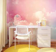 Ombre Wallpaper Mural Ombre Clouds Wallpaper Girls Bedroom Ideas Girls Bedroom Wallpaper Kids Bedroom Wallpaper Girls Room Wallpaper