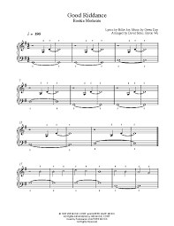 Good Riddance Time Of Your Life By Green Day Piano Sheet Music Rookie Level
