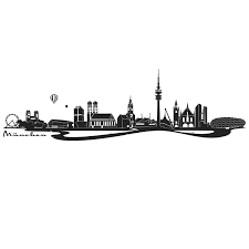 Wandtattoo Skyline Munchen Mit Fluss Skyline Munchen Skyline Bilder