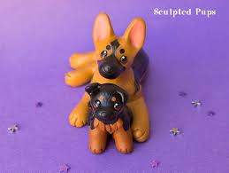 German Shepherd Mama With Baby By Sculptedpups On Deviantart In 2020 Clay Animals Disney Clay Charms Polymer Clay Cat