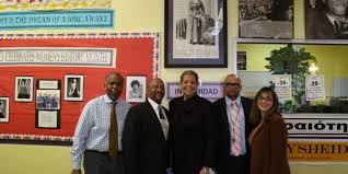 Senator Hassell-Thompson Visits the Harriet Tubman Charter School (L-R):  Mr. Michael Taylor, Director of Operations; Mr. Cleveland Person,  Principal; Senator Hassell-Thompson; Mr. Malik Small, Junior Academy  Director; and Mrs. Panaiota Constantine |
