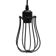 antique black lowell cage pendant light