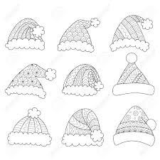 Get chocolate santa hat truffles recipe from food network deselect all 8 ounces semisweet chocolate, chopped 1/2 cup heavy cream 1 teaspoon pure vanilla extract kosher salt 1/2 cup red, green and white jimmies 1 cup red candy melts 2 tables. Set Of Santa Hats Isolated On White Background For Design Element And Coloring Book Page Royalty Free Cliparts Vectors And Stock Illustration Image 90811144