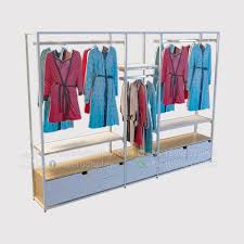 Garment display rack are standalone kinds of racks and come in various shapes and sizes.agarment display rack also is very useful in giving a different look and. Custom Wall Mounted Display Rack For Ladies Garments For Retail Shop Store Display Design Manufacturer Suppliers