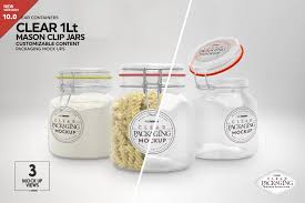 Jars are useful for storage. Clear 1liter Mason Clip Jar Mockup Creative Photoshop Templates Creative Market