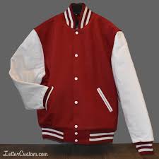 red white classic varsity jacket