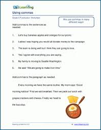Click on the title to read the details about a worksheet or to download the pdf. Comma Worksheets K5 Learning