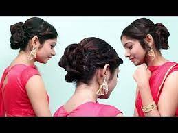 Hairstyles For Special Occasions Medium Hair Bun Hairstyles For Saree Anarkali Lehenga Youtube Bun Hairstyles Medium Hair Styles Hair Styles
