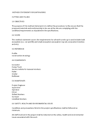 (xi) evaluation of ground movements. Method Statement For Earthworks Excavation Archaeology Surveying