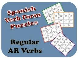 Spanish Ar Verb Puzzle Activity Verb Forms Spanish Verb Forms Imperfect Spanish