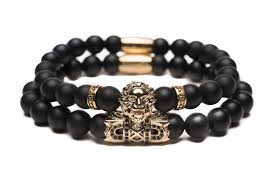 Black And Gold Bracelet Set Gold Lion Stack Gold Chains For Men Mens Jewelry Bracelets For Men
