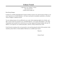 Best Forklift Operator Cover Letter Examples Livecareer