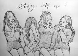 Cute anime chibi bts chibi love cartoon couple cute cartoon k pop chibi sketch pop stickers. Blackpink Drawings Of Friends Pink Drawing Friends Sketch