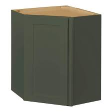 Hampton Bay Avondale 24 in. W x 24 in. D x 30 in. H Ready to Assemble  Plywood Shaker Diagonal Corner Kitchen Cabinet in Fern Green WDC2430-GN