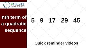 The a n stands for the nth term of the pattern. Nth Term Of A Quadratic Sequence The Easy Way Gcse Level 6 Youtube