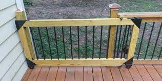 We moved in to our house last year and really did not use the upstairs much because we did not have kids. Rolling Deck Gate Famous Artisan Deck Gate Diy Deck Decks And Porches