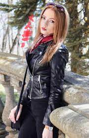 Pin On Black Leather Jacket Girls