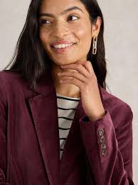 Evelyn Velvet Blazer in DK PLUM