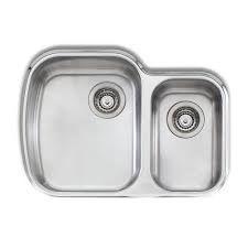 A single bowl design that gently slopes and tapers to the bottom of the basin. Novanni Ol71u Oliveri 27 5 8 Inch One And A Half Bowl Stainless Steel Kitchen Sink