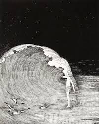 The Wave Antique Print Map Room Antique Illustration Art Art Cart