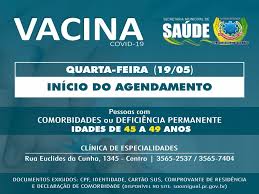 O sns irá entrar em contacto . Saude Inicia Agendamento De Vacina Contra Covid 19 De Pessoas De 45 A 49 Anos Com Comorbidades Prefeitura De Sao Miguel Do Iguacu