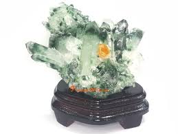 Natural crystal green fluorite quartz point healing stone hexagonal prisms energy stone obelisk wand treatment. Natural Green Phantom Quartz Cluster With Citrine Crystals Points