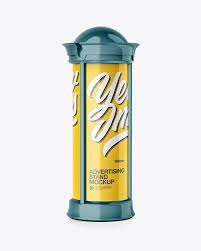This mockup lets you add your own artwork on the. Round Glossy Street Advertising Column Mockup Half Side View In Outdoor Advertising Mockups On Yellow Images Object Mockups Mockup Free Psd Mockup Psd Mockup Free Download