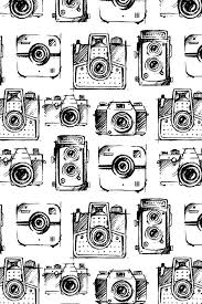 Black And White Vintage Wallpaper Camera Sketches By Gypseeart Black And White Vintage Camera Sketches On Fabric Wallpaper And Gift Wrap Ca Camera Sketches Camera Drawing Camera Wallpaper