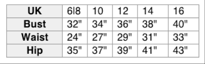 14 Explicit Evanity Size Chart