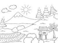 Oleh karena itu, kegiatan menggambar dengan tema pemandangan alam. Contoh Gambar Gambar Mewarnai Pemandangan Sawah Dan Gunung Kataucap