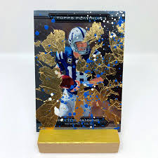 1998 sp authentic peyton manning rc #14 #/2,000. Peyton Manning 22kt Gold Custom Football Art Card Sports Cards And Collectibles