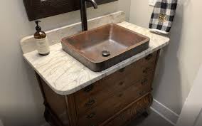 Seriously, you can play within your budget and still have something awesome like this diy cabinet for your bathroom, made of lumber and stained for aesthetic appeal. How To Make An Unique Bathroom Vanity Kowalski Granite Quartz