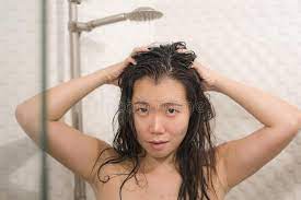 Young Beautiful and Happy Asian Korean Woman Taking a Shower in the  Bathroom Washing Her Hair Enjoying Morning Hygiene in Skincare Stock Photo  - Image of naked, enjoying: 182348146