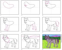 Draw the cat ears on paper. How To Draw A Wolf Art Projects For Kids