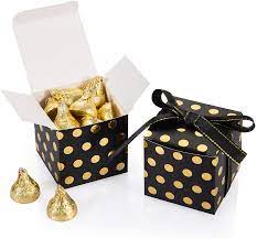 (5.0) out of 5 stars 2 ratings, based on 2 reviews. Amazon Com Awell Black Gift Candy Box With Gold Dots Bulk 2x2x2 Inches With Ribbon Party Favor Box Gold Dots Pack Of 50 Toys Games