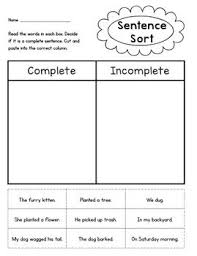 Students Can Practice Identifying Complete Sentences With This Sorting Worksheet Teaching Complete Sentences Incomplete Sentences Writing Complete Sentences