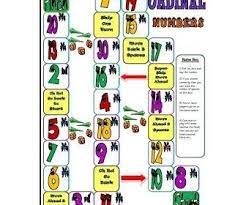 Matching game for english and spanish ordinal numbers. Ordinal Numbers Board Game Ordinal Numbers Numbers Board Games
