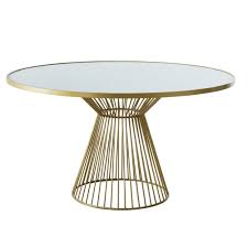 Table à manger en verre trempé ronde, piètement central en acier chromé et socle en verre rond, meublez votre séjour ou votre cuisine d'une table de repas ronde en verre de couleur pastel, une. Table A Manger Ronde 6 Personnes En Verre Blanchi D140 Riverside Maisons Du Monde