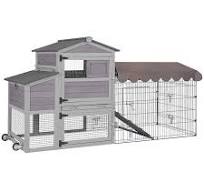 MEDEHOO Chicken Coop Mobile with Wheels Waterproof Outdoor Hen House  Poultry Cage Back Yard Chicken Coops with Run
