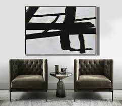 This time, they're completely different, dynamic, and. Horizontal Palette Knife Minimal Canvas Art Painting Black White Beige Large Wall Art Home Decor M0m7