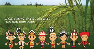 Ngajih ka kita gayu guru, gerai nyamai, lantang senang nguan menua. Ucapan Gawai Dayak 2020 Pesan Gawai Dayak 2020