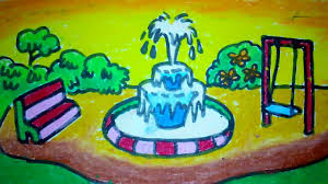 Kumpulan sketsa gambar taman kolam. Cara Menggambar Air Mancur Di Taman Untuk Anak Sd Youtube