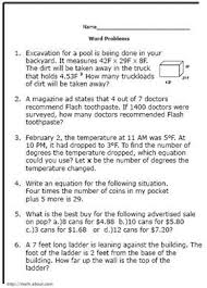 8th grade math word problems worksheets