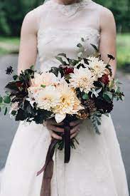 Here's 10 gorgeous summer wedding bouquets to get your creativity blossoming. Autumn Bridal Bouquet Grown And Designed By Love N Fresh Flowers Cream And Black Dahlias Bridal Bouquet Fall Dahlias Wedding Plum Wedding