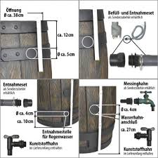 Wasserhahn weiß mit handbohrer für regentonne regenwassertank regenwassertonne. Regentonne Eichenfass 120l
