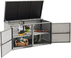 Looking for a good deal on pool storage? Amazon Com Happygrill Deck Box Outdoor Patio Pool Storage Box Outside Rattan Wicker Toy Storage Bin Cabinet With Steel Frame Shelf For Garden Balcony Porch Yard Furniture Tools Home Improvement